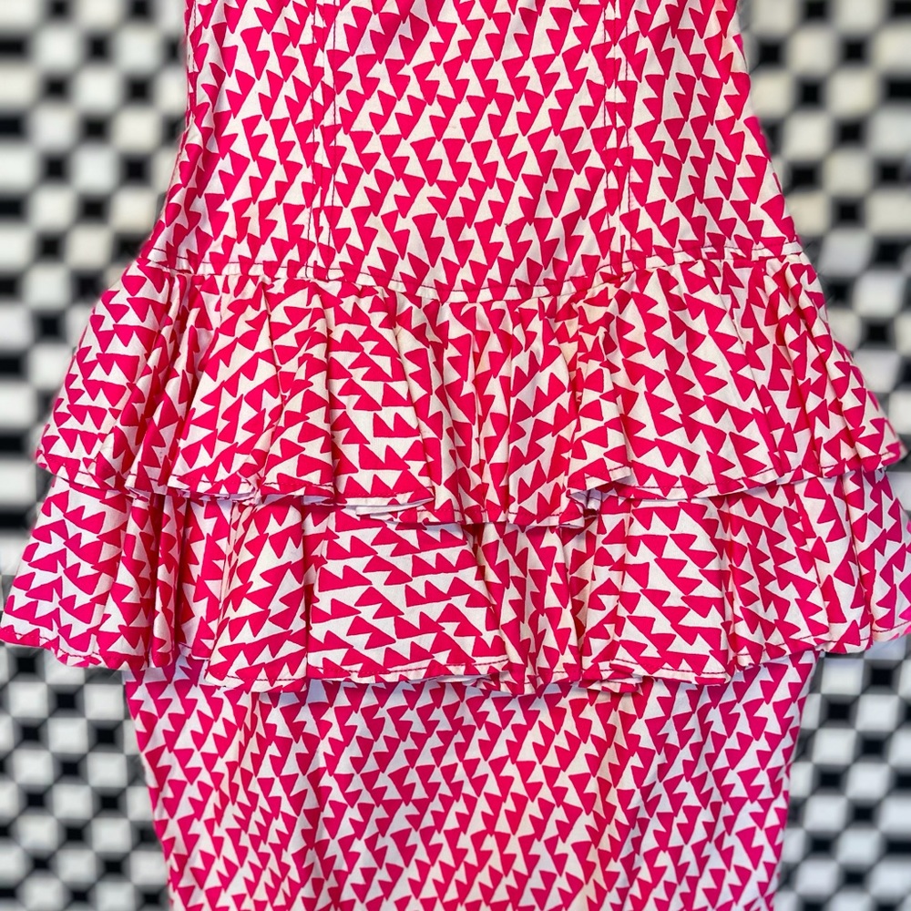 VINTAGE | PINK & WHITE PEPLUM DRESS ๐ - Picture 3 of 3